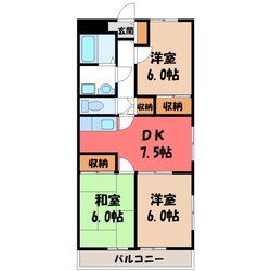 江曽島駅 徒歩17分 3階の物件間取画像